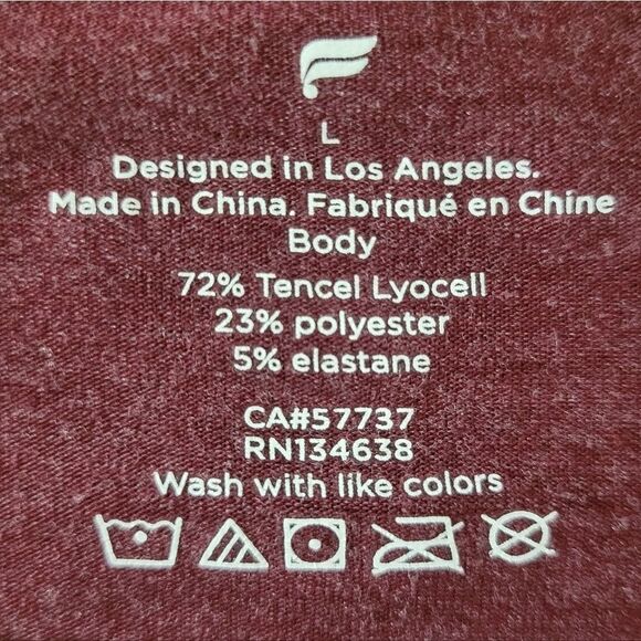 Fabletics Men's Restoreknit Burgundy Long Sleeve Henley Pullover Tee - Picture 6 of 15